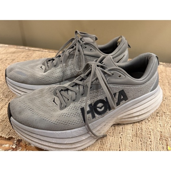 Hoka One One Bondi 8 Men\'s Sharkskin/Harbor Mist Running Shoes Sneakers Size 11D main image 6